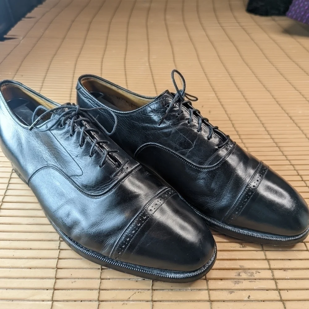 Johnston & Murphy Aristocraft Black leather captoe Oxford Dress shoes men's sz 8